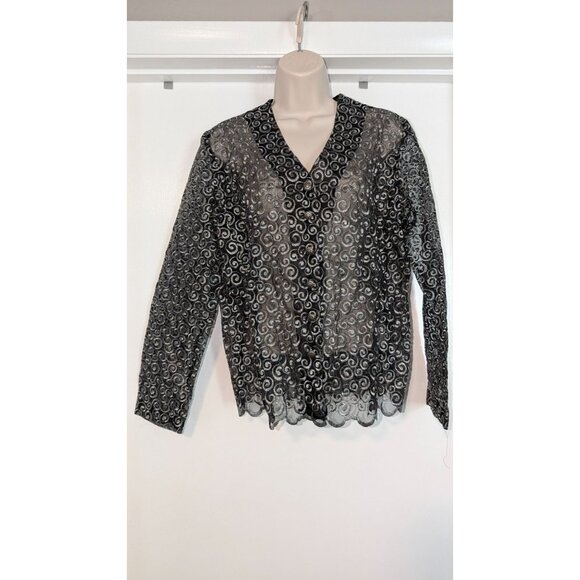 Vintage Spiegal Assets Lace jacket coat women's sz 8 Made in USA - Picture 1 of 8